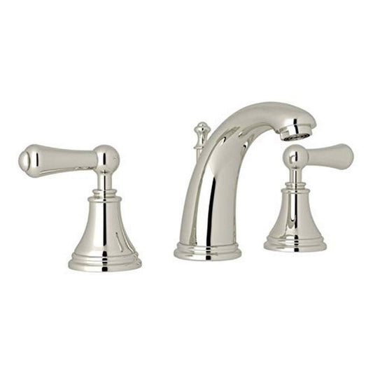 Rohl U.3712LS-PN-2 Georgian Era Widespread Bathroom Faucet with Metal Lever Handles, Polished Nickel