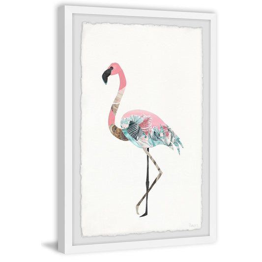 Parvez Taj Flamingo Mosaic Framed Wall Art, Size 30 x 20, Pink