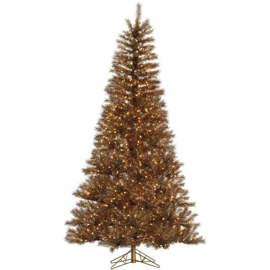 Vickerman Metal Mix Plastic 7.5-foot Tinsel Artificial Christmas Tree with 700 Clear Lights