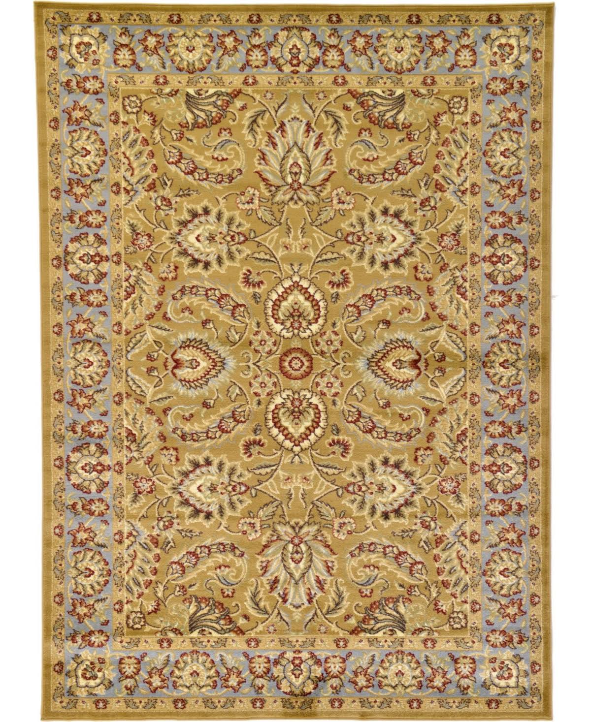 Unique Loom Voyage Asheville Dark Yellow 7 0 x 10 0 Area Rug, Ivory