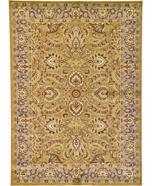 Unique Loom Voyage Asheville Dark Yellow 7 0 x 10 0 Area Rug, Ivory