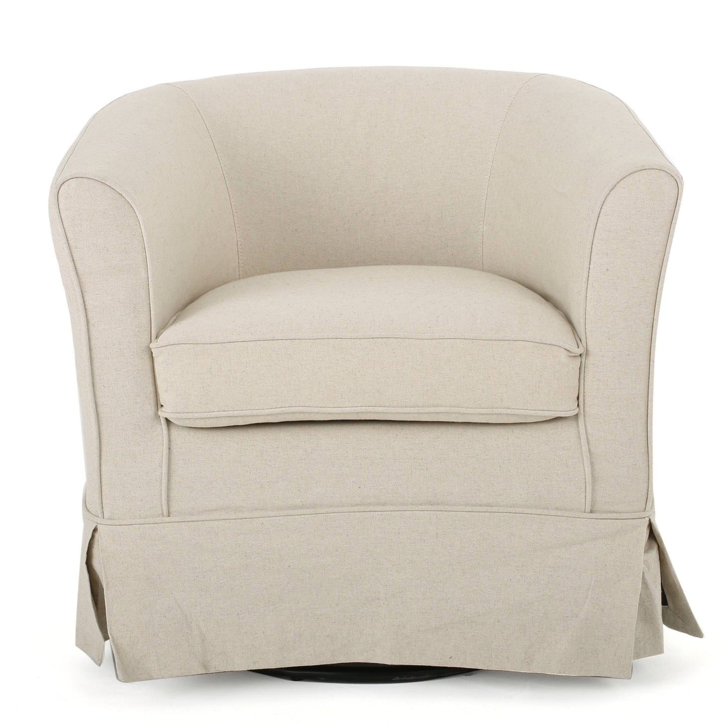 Christopher Knight Home Cecilia Fabric Swivel Club Chair, Natural