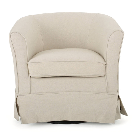 Christopher Knight Home Cecilia Fabric Swivel Club Chair, Natural