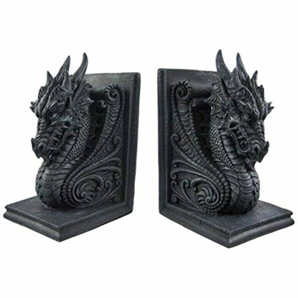 Gothic Dragon Bookends Midieval Book Ends Evil Medieval 8266