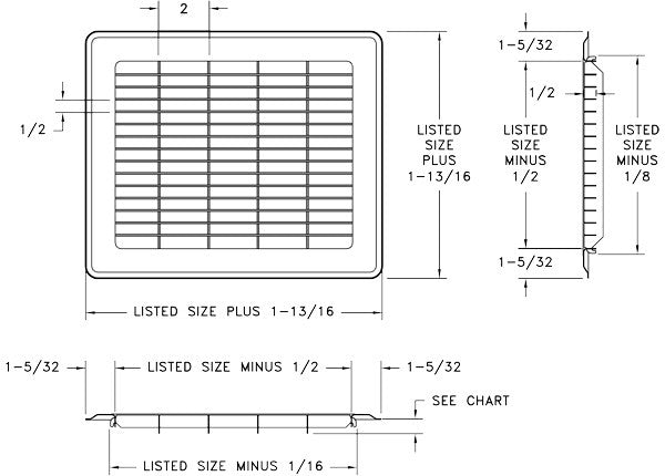 Heavy Duty Brown Steel Floor Return Air Grille, 20