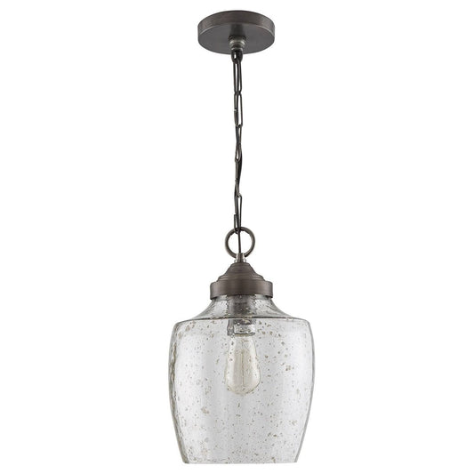 Austin Allen Co 330414PW Rhea - One Light Pendant Pewter Finish with Stone Seeded Glass