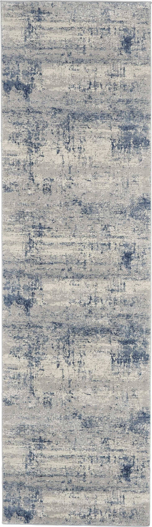 Nourison Rustic Textures RUS10 Ivory/Blue Area Rug 22 x 76 Runner