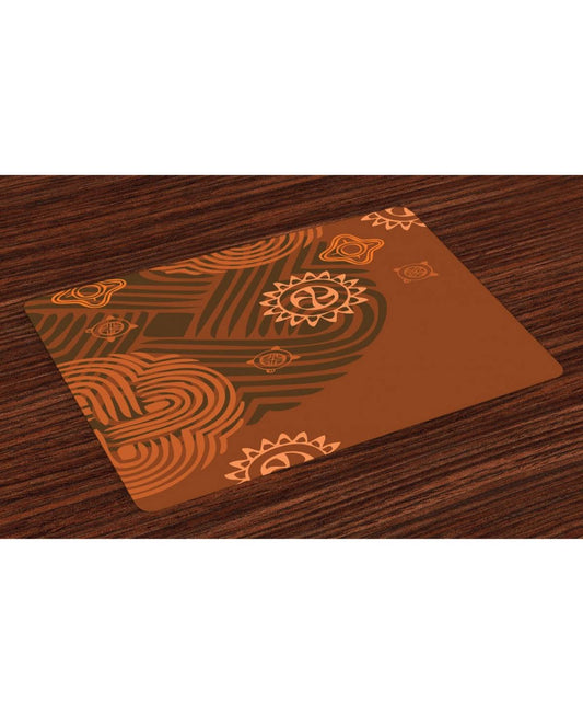 Ambesonne Earth Tones Place Mats, Set of 4 - Brown