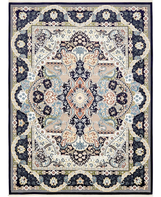 Unique Loom Glasgow Narenj Area Rug (10 x 13 - Navy Blue)