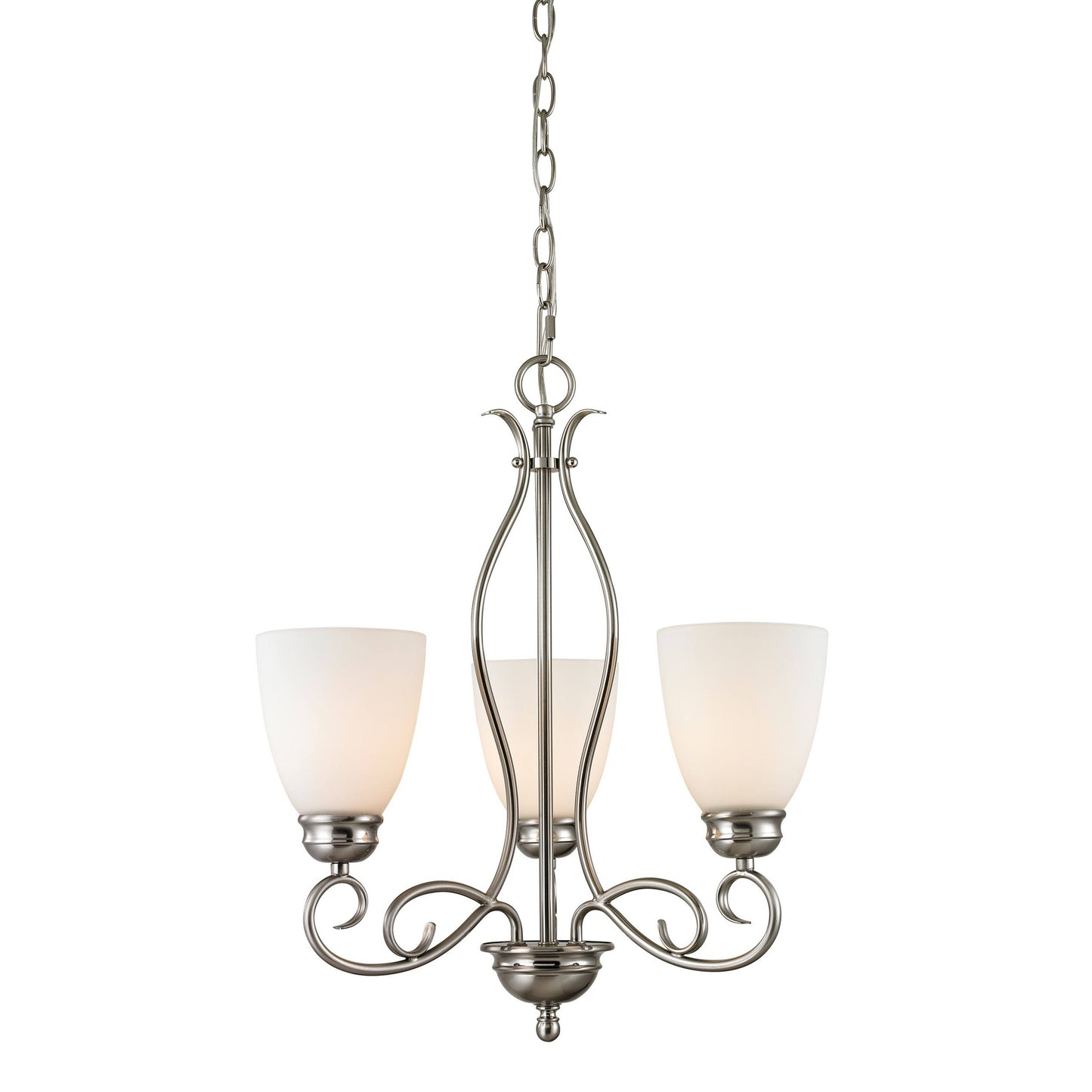 Chatham 3 Light Chandelier in Brushed Nickel (1103CH/20)