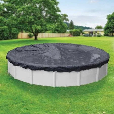 Pool Mate 3512-4PM Heavy-Duty Blue Winter Pool Cover for Round Above Ground Swimming Pools, 12-ft. Round Pool