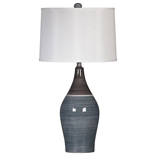 Niobe Two-Tone Grey Ceramic Table Lamps (Set of 2), Beautiful Ceramic Base Features A Two-Tone Grey Glaze with A High Gloss Finish L123884