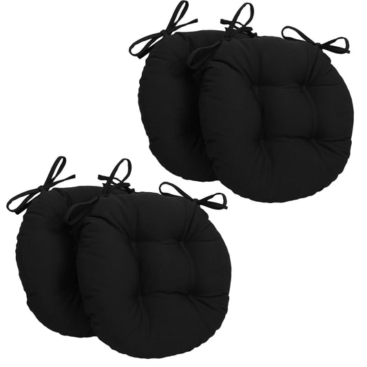 Blazing Needles Solid Twill Round Tufted Chair Cushions Set of 4 16