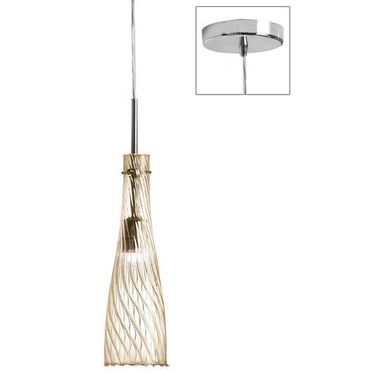 Dainolite 1 Light Elongated Pendant, Champagne GL 362-41P-PC-CHN