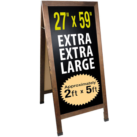 Extra Large Gigantic Sandwich Board Sidewalk Chalkboard Sign 59 inchx27 inch - Egp-hd-0240-os, Brown