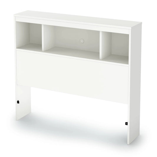 South Shore Litchi Twin Bookcase Headboard Pure White