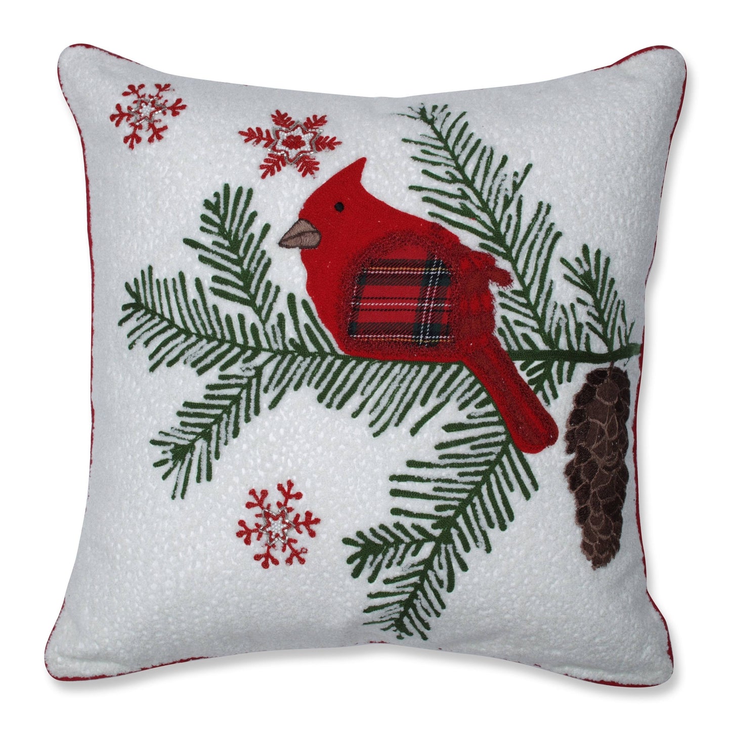 Pillow Perfect Cardinal and Pinecone 18 Throw Pillow - Red