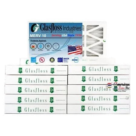 Glasfloss Air Filter 10x30x2 - 2 inch MERV 10 - (Pack of 12) - Pleated AC or HVAC Air Filter - Furnace Air Filter - Home or Offi