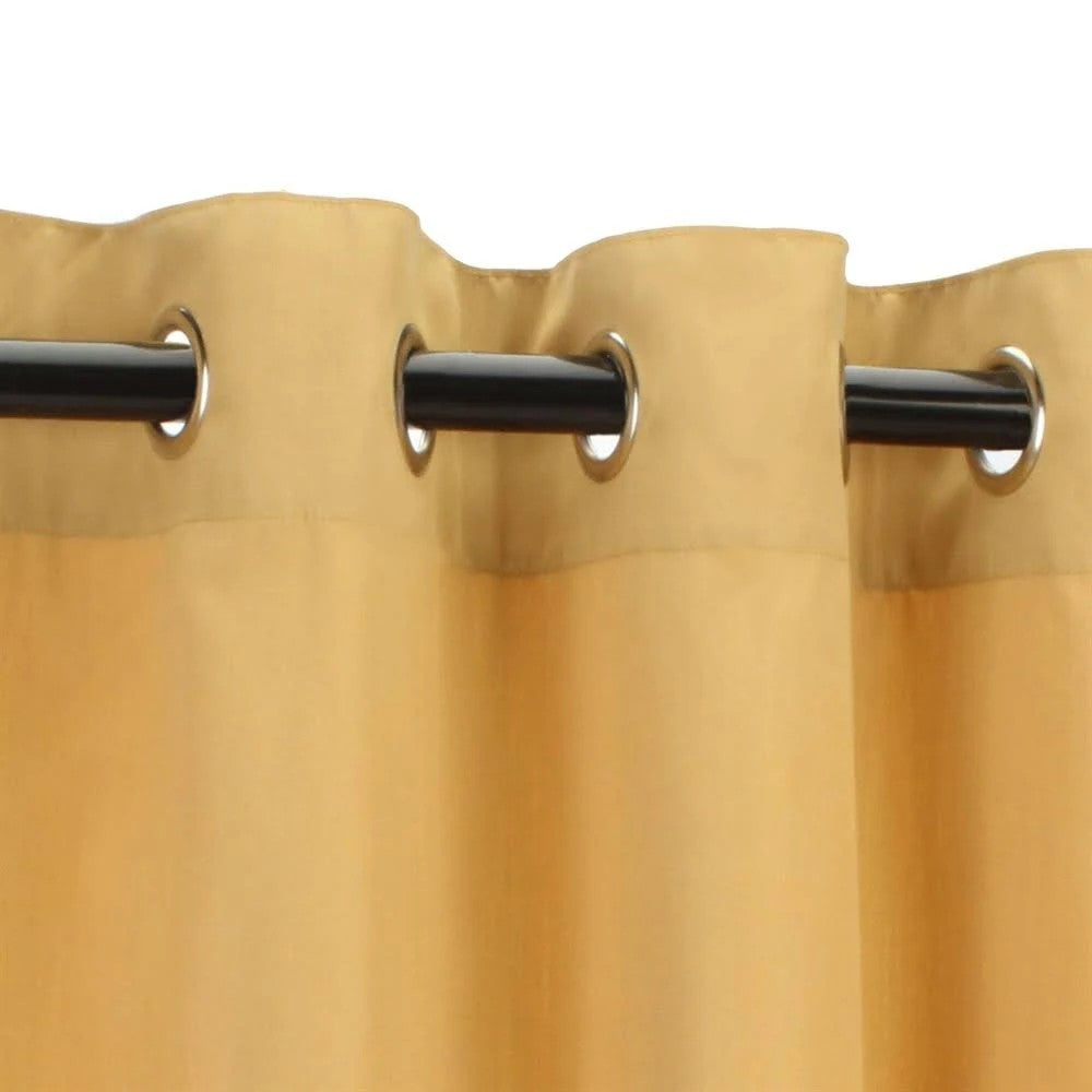 Pawleys Island Grommet Solid Sunbrella Curtain, Canvas Wheat / 9-ft