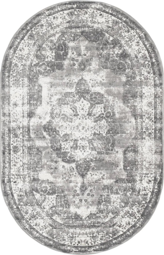 Unique Loom Salle Garnier Sofia Rug - 5 0 x 8 0 / Oval, Gray