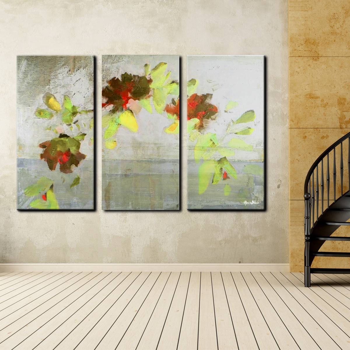 Ready2HangArt Painted Petals V 3-Piece Canvas Wall Art