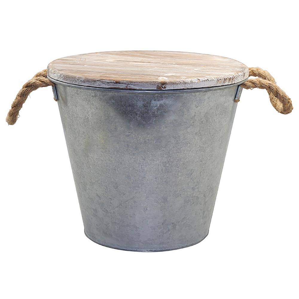 Patio Essentials 80 oz. Citronella Galvanized Metal Bucket Candle, Silver