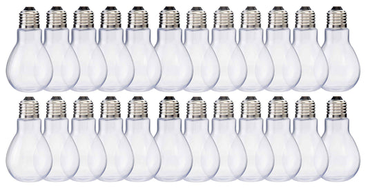 Home collectives Fillable Light Bulb Containers, 24 Pack - Clear Plastic Candy J