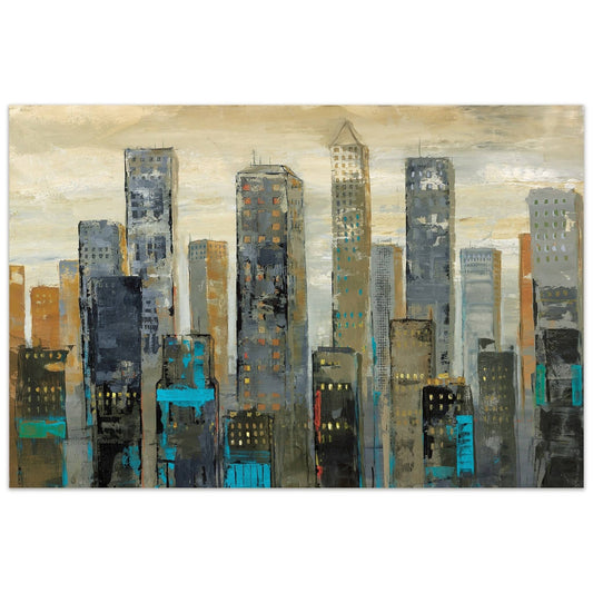 Empire Art Direct Urban Lights I Frameless Free Floating Tempered Glass Panel Graphic Wall Art, 48 inch x 32 inch x 0.2 inch, Ready to Hang