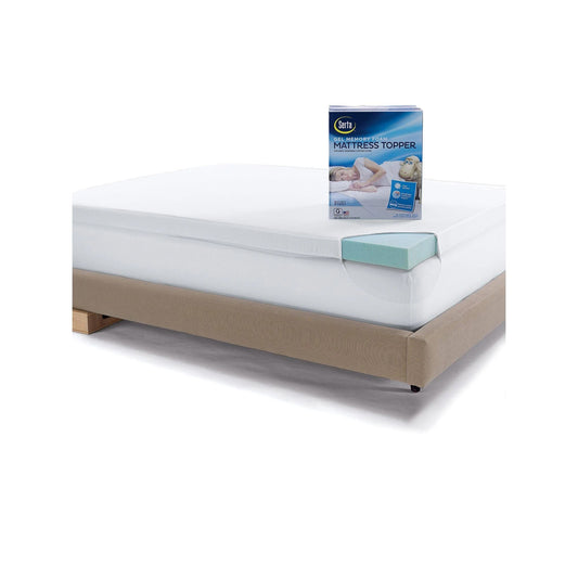 Serta 3-Inch Deep-Pocket Gel Memory Foam Mattress Topper, White, Cal King