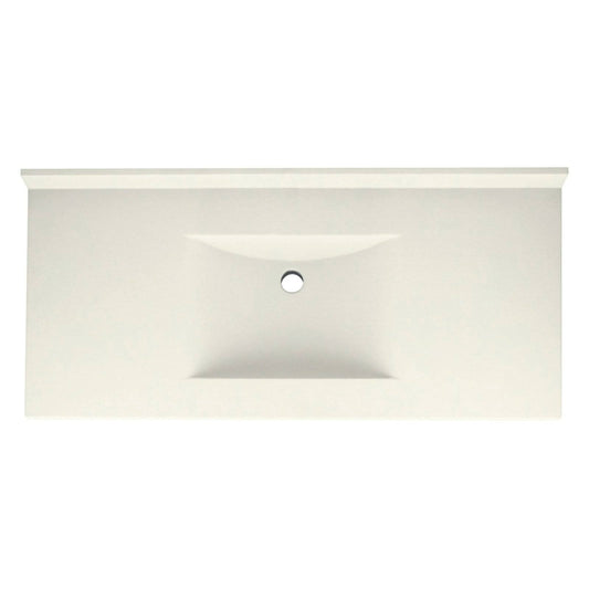 Swan Contour Solid Surface 49-in x 22-in Vanity Top in Bisque