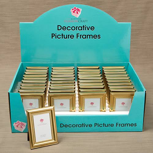 Decorative Shiny Gold Picture Frames with Beaded Inner Border, Black