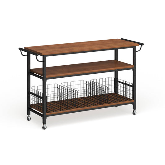 Carbon Loft Leslie Metal and Wood Rustic Kitchen Cart (Cart-Brown)