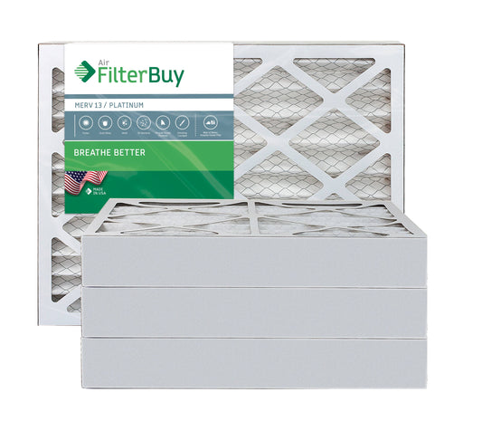 AFB Platinum MERV 13 12.75x21x4 Pleated AC Furnace Air Filter. Pack of 4 Filters. 100% produced in The USA.