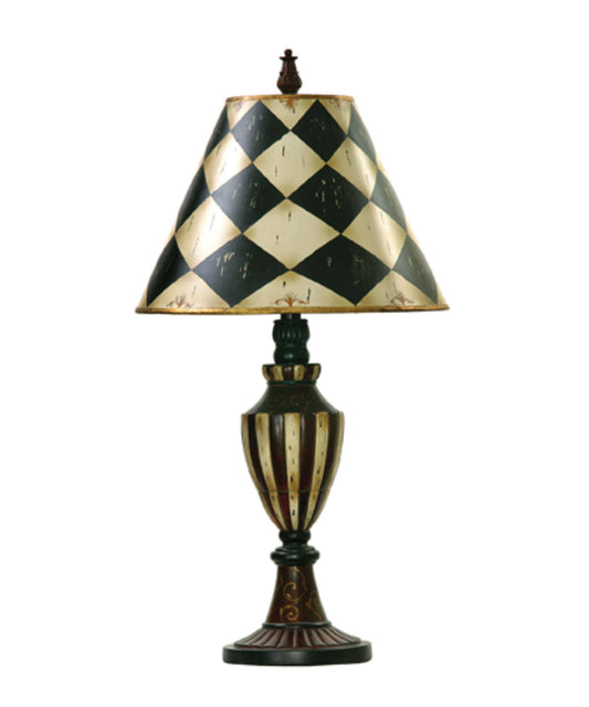 Dimond - Black / Antique White Harlequin and Stripe Urn Table Lamp 91-342