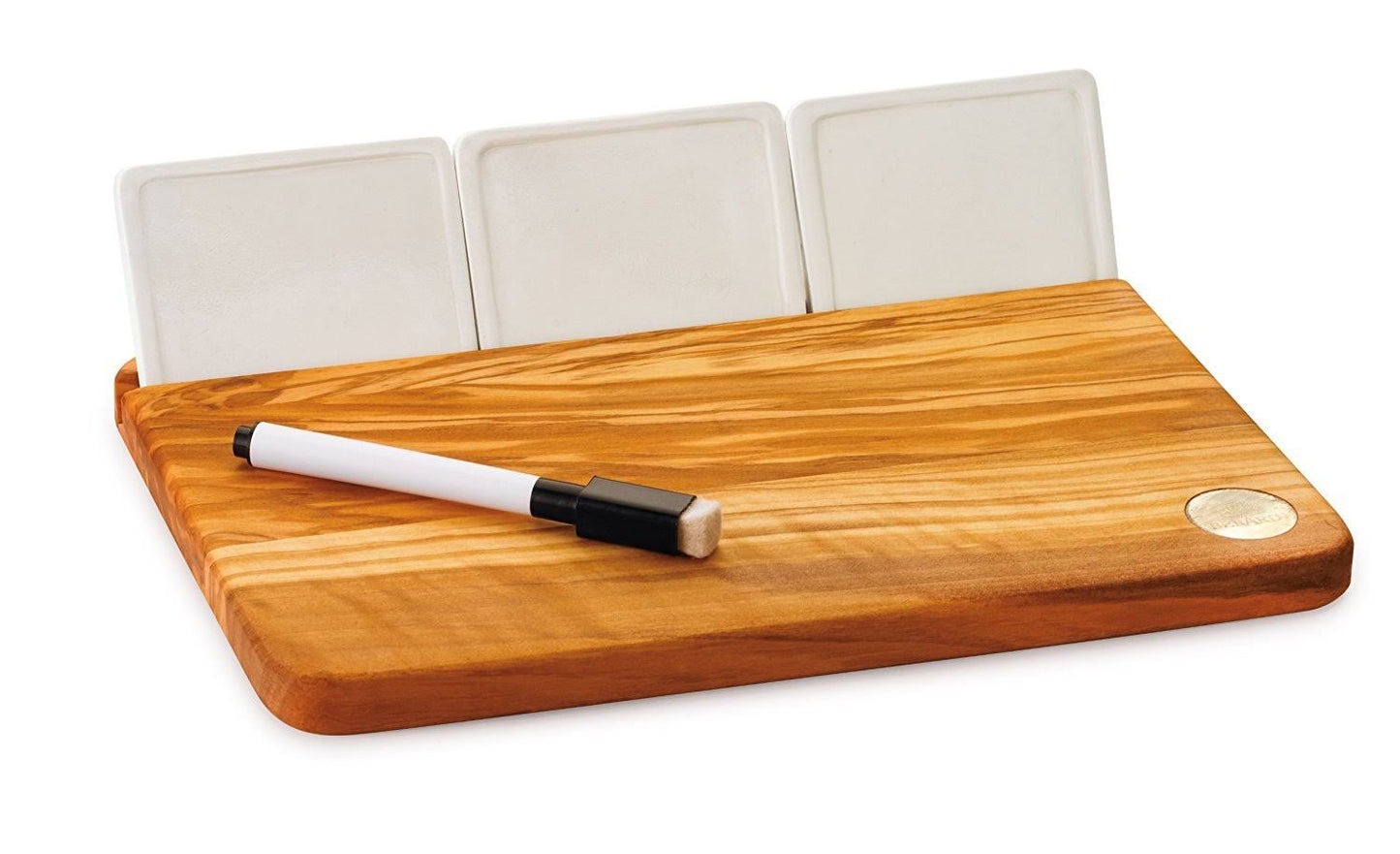 Berard Acero Olive Wood cheese Board with Ceramic Tiles