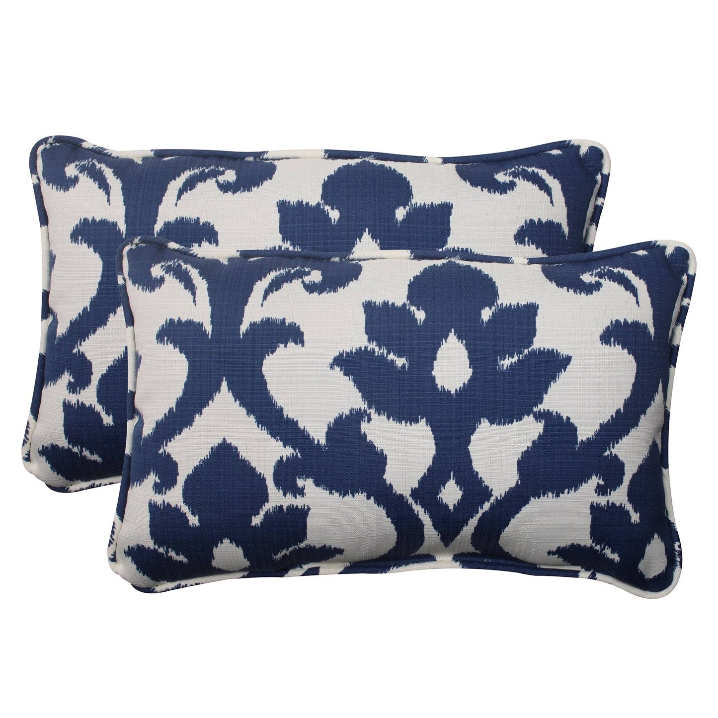 Pillow Perfect Bosco Navy Rectangle Throw Pillow (Set of 2)