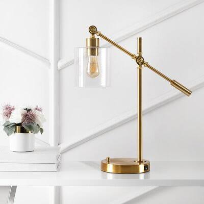 Ranbir 23 Brass Gold Desk Lamp Mercer41