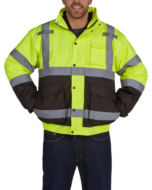 Utility Pro Wear UHV563-XL-YB High Visibility Bomber Jacket with Zip Out