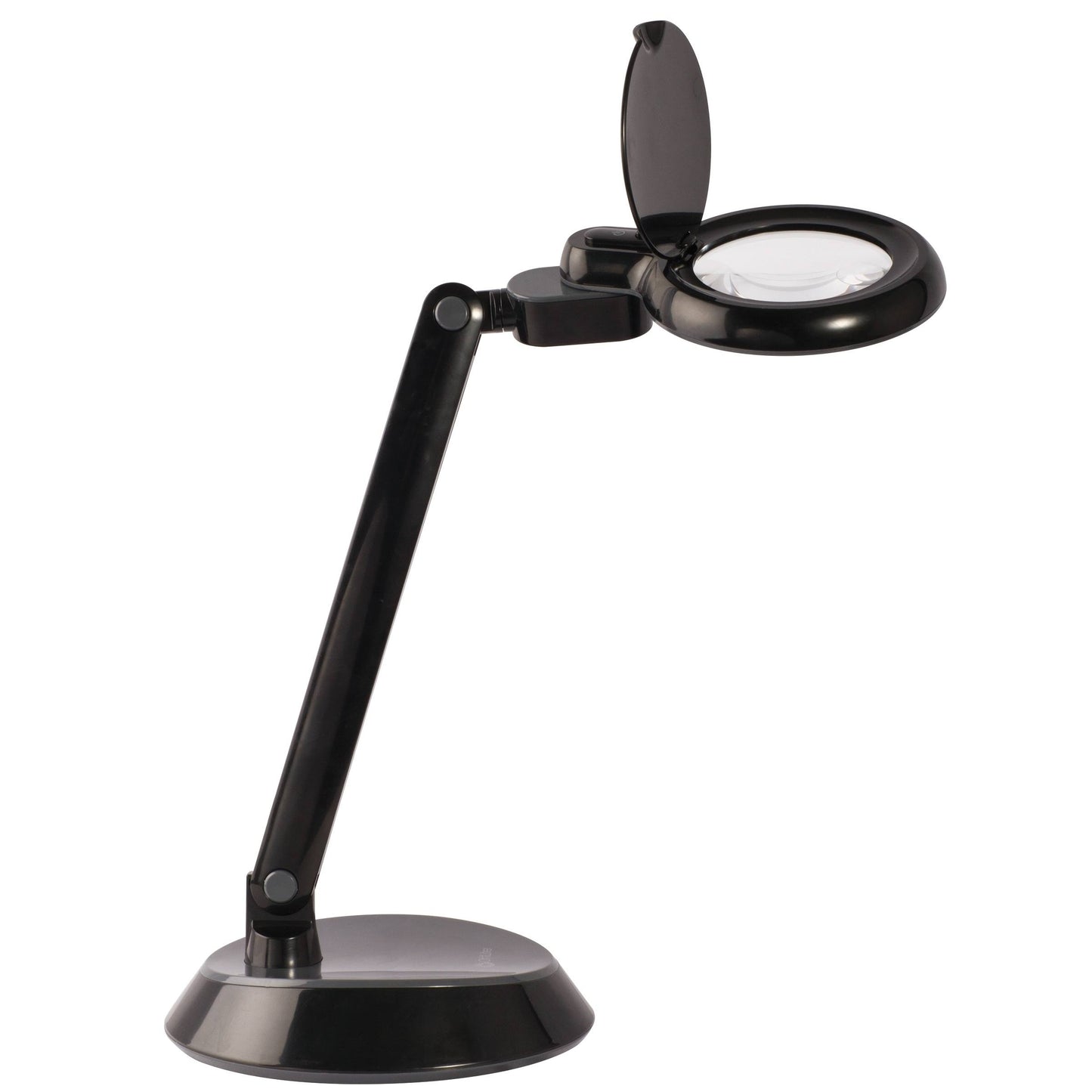 OttLite Space Saving LED Magnifier Desk Lamp Black