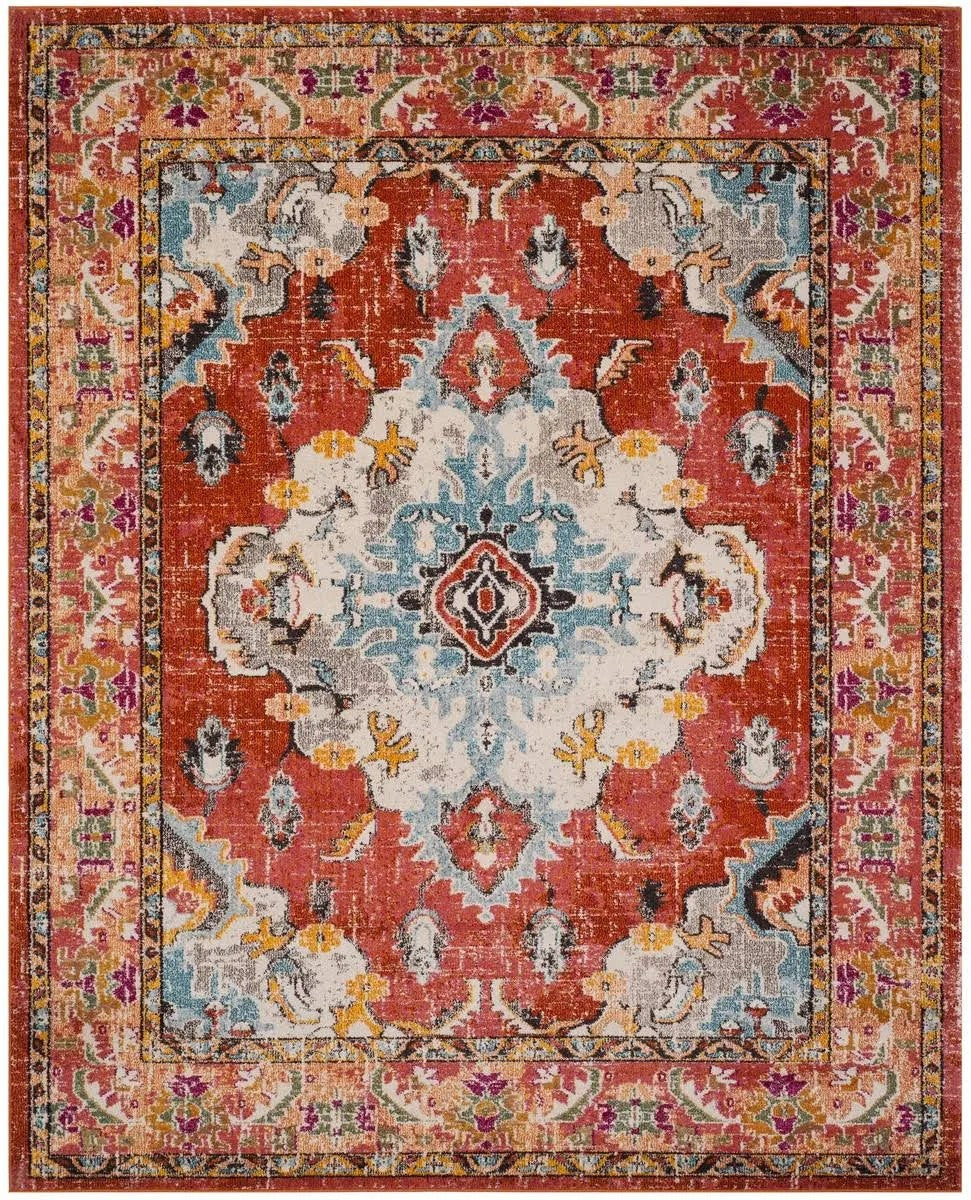 Safavieh MNC243H Monaco Orange / Light Blue Area Rug - 11 x 15