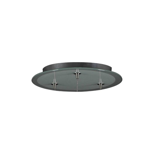 PLC Lighting 150 Pan 3-Lite Glass Pendant Pan Canopy