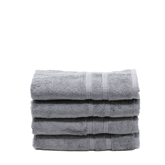 Sustainable Bamboo Hand Towels, Set of 4 - Charcoal Gray - Made in Turkey