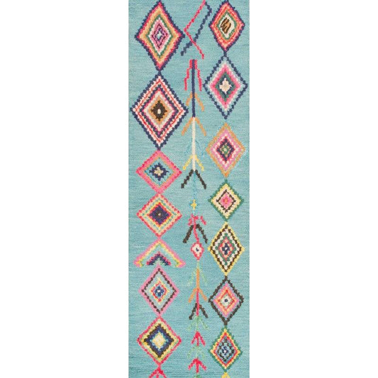 nuLOOM Hand Tufted Belini Area Rug or Runner - Turquoise - 2 6 x 10