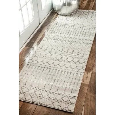 Clair Geometric Gray Rug Mistana Rug Size: Runner 28