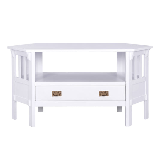 Southern Enterprises Carson White Corner TV Stand