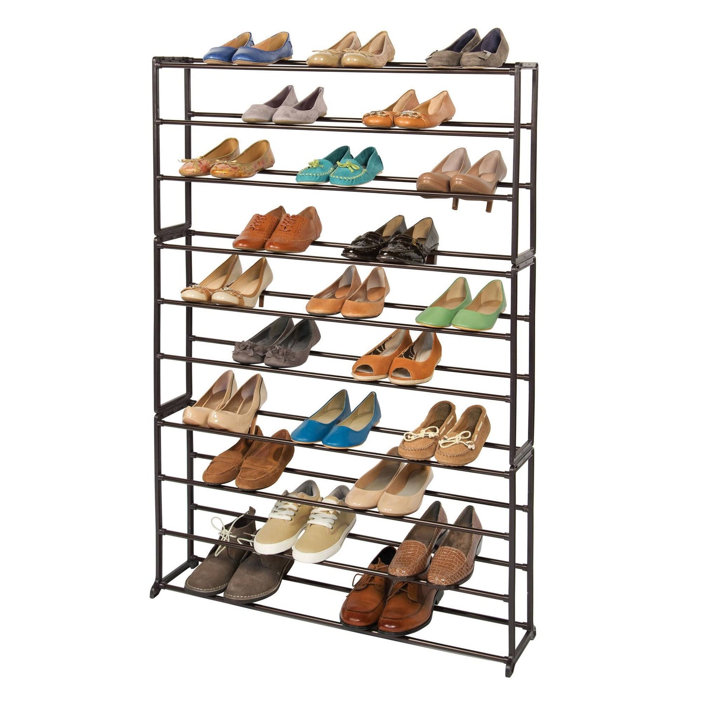 Richards Homewares 50-Pair Standing Bronze Shoe Rack