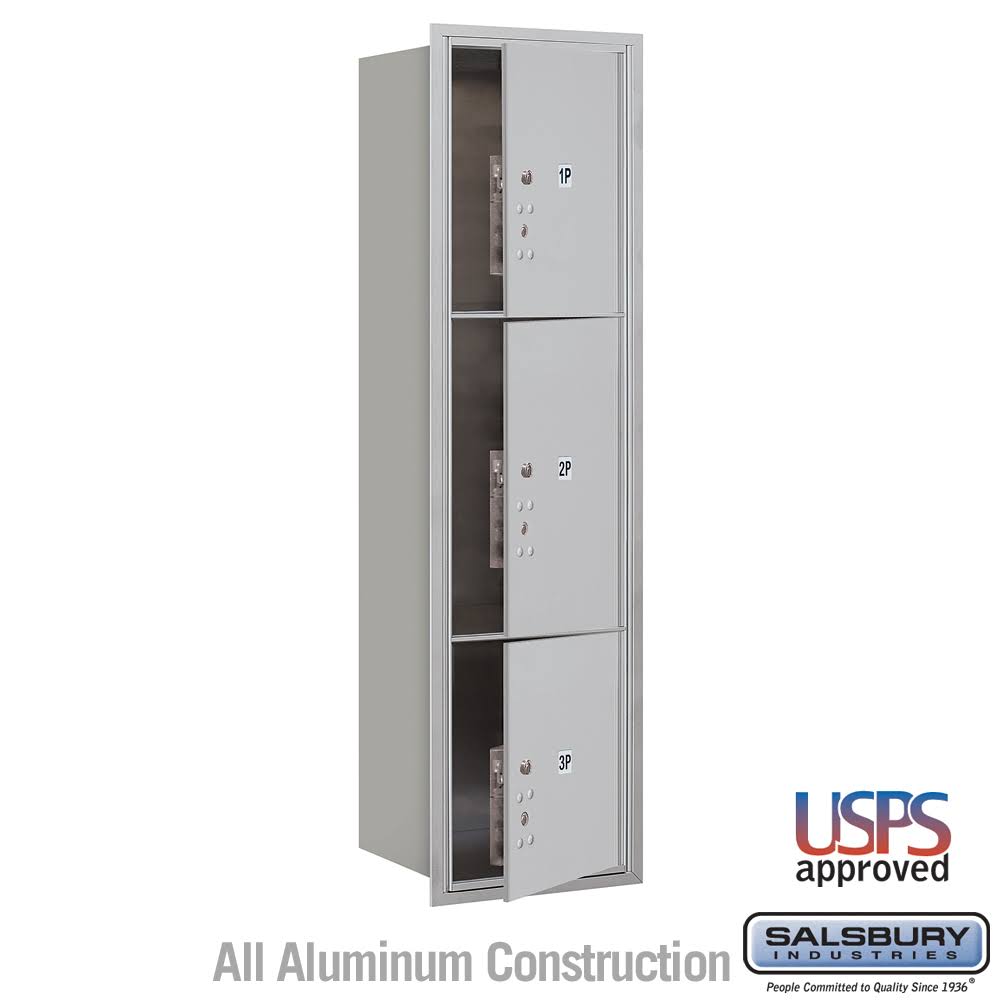 Salsbury Industries 3716S-3PAFU Recessed Mounted 4C Horizontal Mailbox-maximum Height Unit(56 3/4 Inches)-single Column-stand-alone Parcel