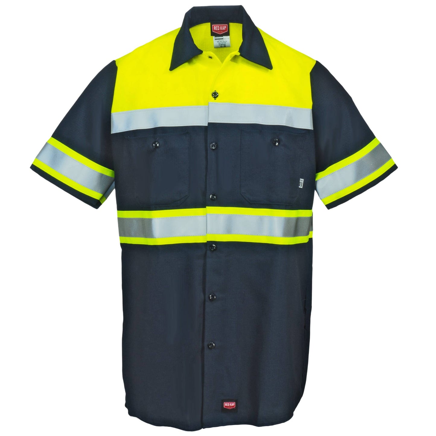 Red Kap SY80 Hi-Visibility Ripstop Work Shirt - Short Sleeve - Navy - XL