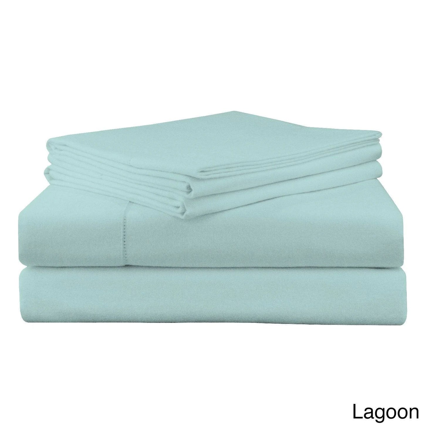 Pointehaven Solid 200 GSM Flannel Sheet Set, Lagoon