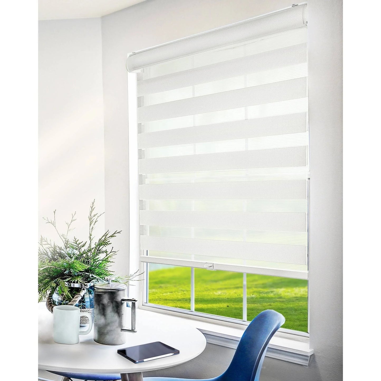 Chicology Everyday Cordless Zebra Shades, Basic Arctic, Size: 39 inch x 72 inch